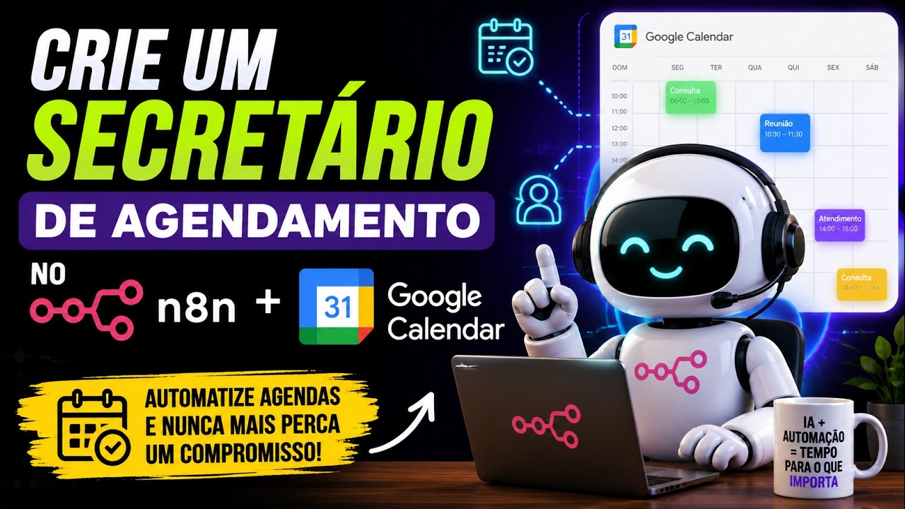 TUTORIAL – APRENDA A CRIAR UM ASSISTENTE DE AGENDAMENTO NO N8N + GOOGLE CALENDAR